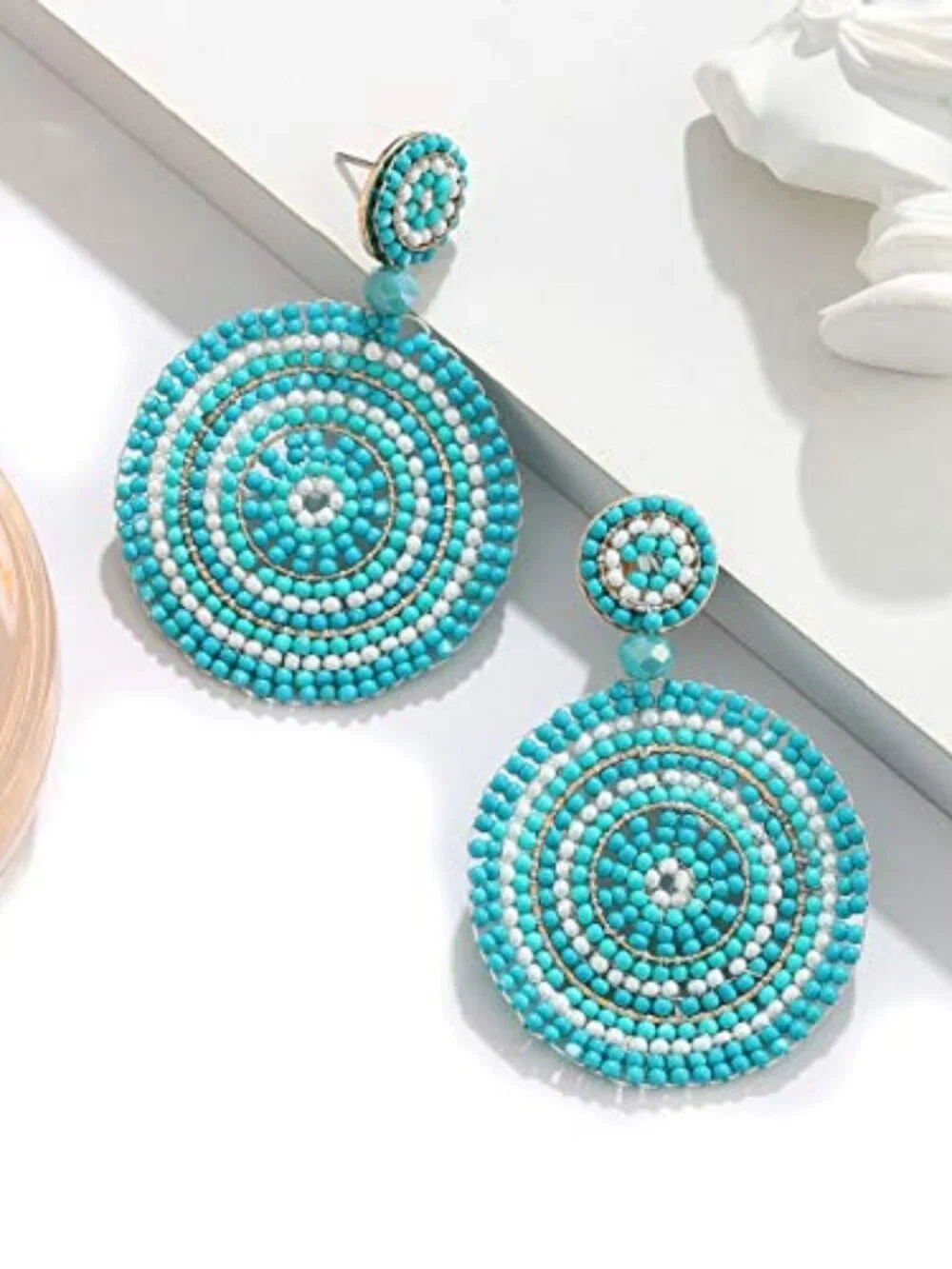 Beaded Drop Earrings for Women Handmade Colorful Beaded Earrings Boho Statement